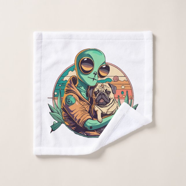 Alienígena y Pug (Toallita)
