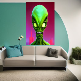 Aliente verde | Poster de arte de IA