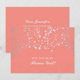Aliento de bebé de coral Invitación para niña de l