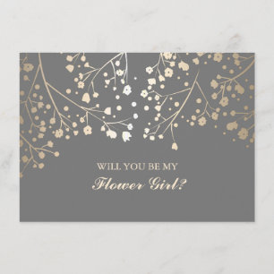 Aliento de Bebé Dorado Invitación para Florista de