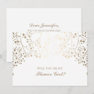 Aliento de bebé dorado Invitación para niña de las