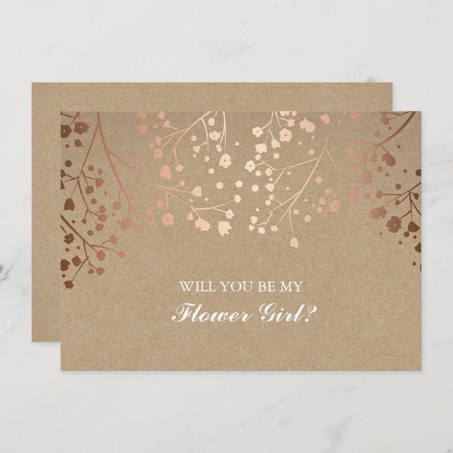 Aliento de Bebé Rubor Invitación para Niña de las  (Anverso / Reverso)