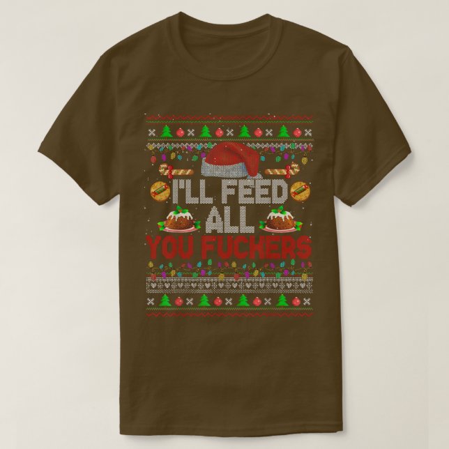 Alimenta a todos tus amigos Navidad Sweater Santa  (Diseño del anverso)