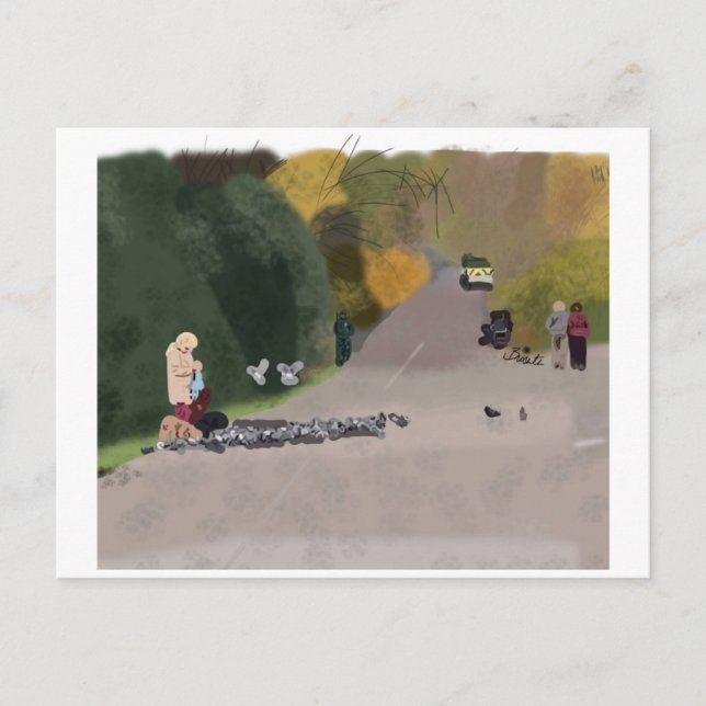 Alimentar a las aves postal Glasgow Scotland (Anverso)