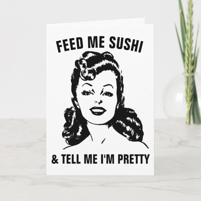 ALIMENTARME A SUSHI Y DECIRME QUE SOY TARJETAS DE  (Anverso)