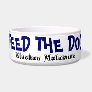 Alimente el cuenco del perro - Malamute de Alaska