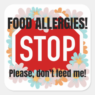 Alimentos Alergia advertencia a pegatinas para rop