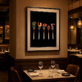 Alimentos contemporáneos en cartel de arte de horq