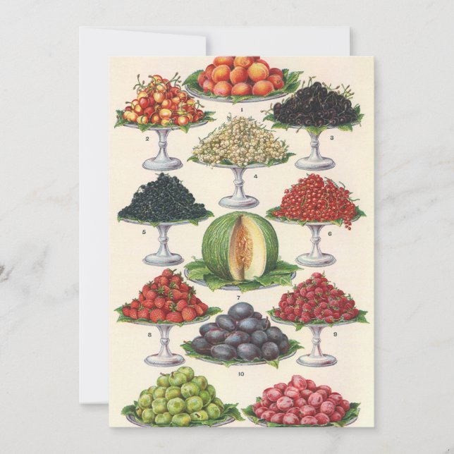 Alimentos de la vieja época: fruta divertida en ba (Anverso)