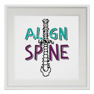 Alinee su espina dorsal 20" x 20", poster (el