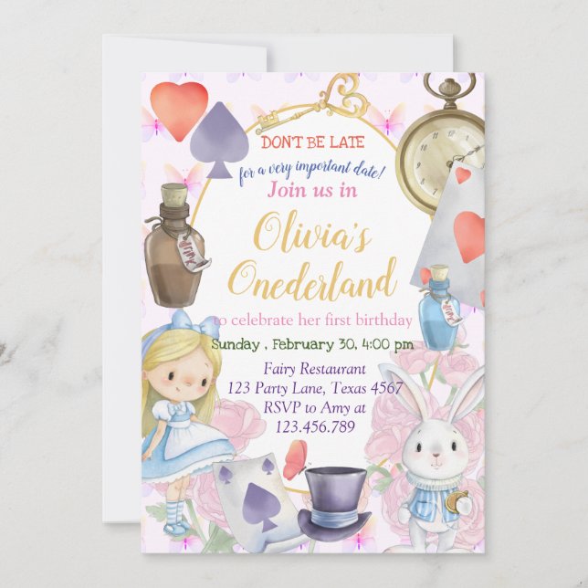 Alisa en Invitación de Onederland (Anverso)