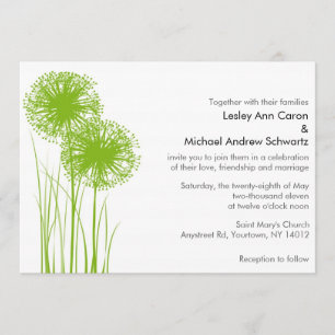 Alium en la invitación a la boda de hierba