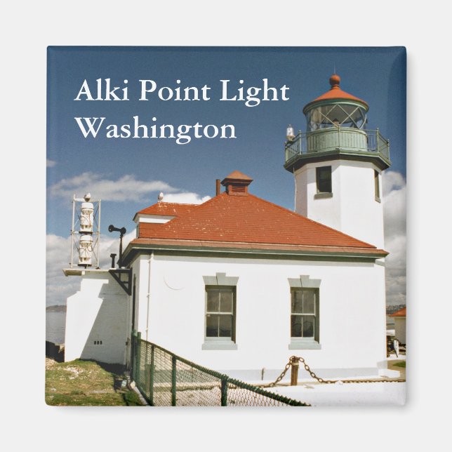 Alki Point Light, imán de Washington (Frente)
