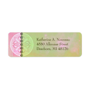 Alkmaar Nouveau en rosado y verde - etiquetas de