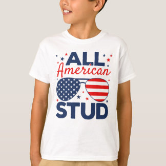 All American Stud, camiseta de 4 de julio para niñ