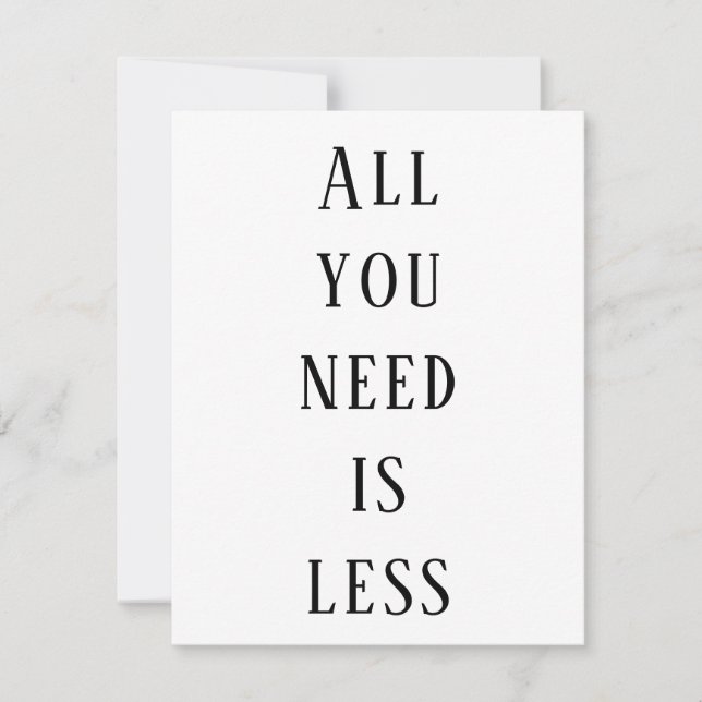 All you need is less (Anverso)