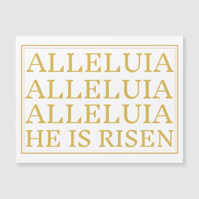Alleluia es una tarjeta magnética de Pascua (Anverso)