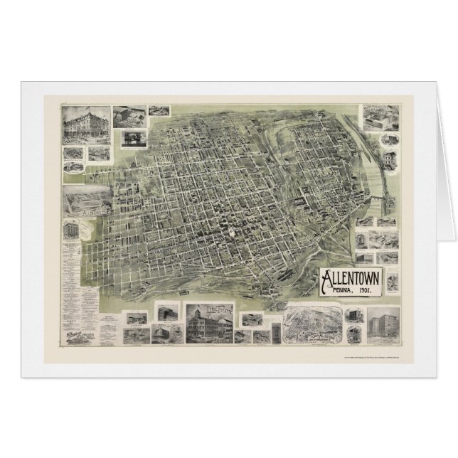 Allentown, mapa panorámico del PA - 1901 (Anverso (Horizontal))