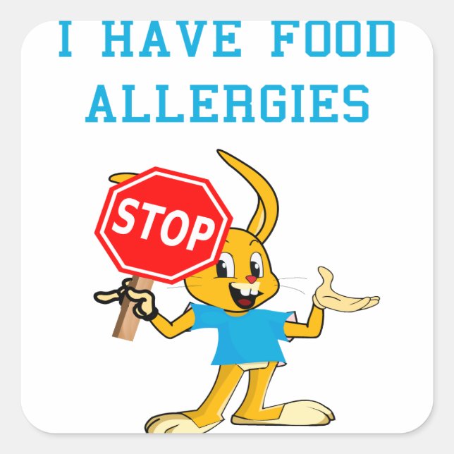 Aller-Bunny STOP-Bunny Food Allergies Pegatinas q2 (Anverso)