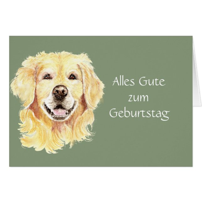 Alles Gute zum Geburtstag Golden Retriever Dog Mas (Anverso (Horizontal))
