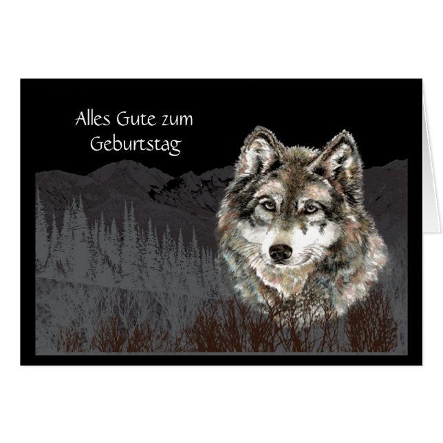 Alles Gute zum Geburtstag, Wolf, Wolves, Animal (Anverso (Horizontal))