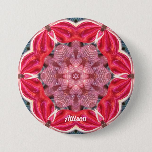 ALLISON ~ botón de Blindaje Verde Blanco Pink ~ (Anverso)