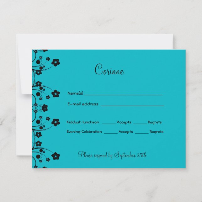 Allison Rachel Flowers & Pearls RSVP (Anverso)