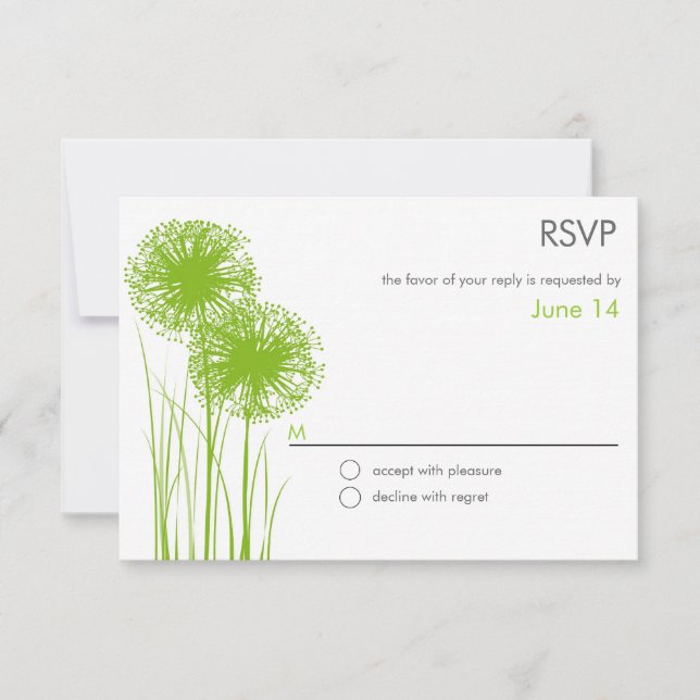 Allium en tarjeta de respuesta de gramíneas RSVP (Anverso)