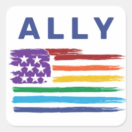 Ally Artistic Rainbow Flag Pegatina