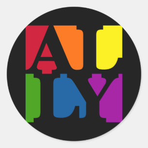 Ally Pop Round Black Pegatina