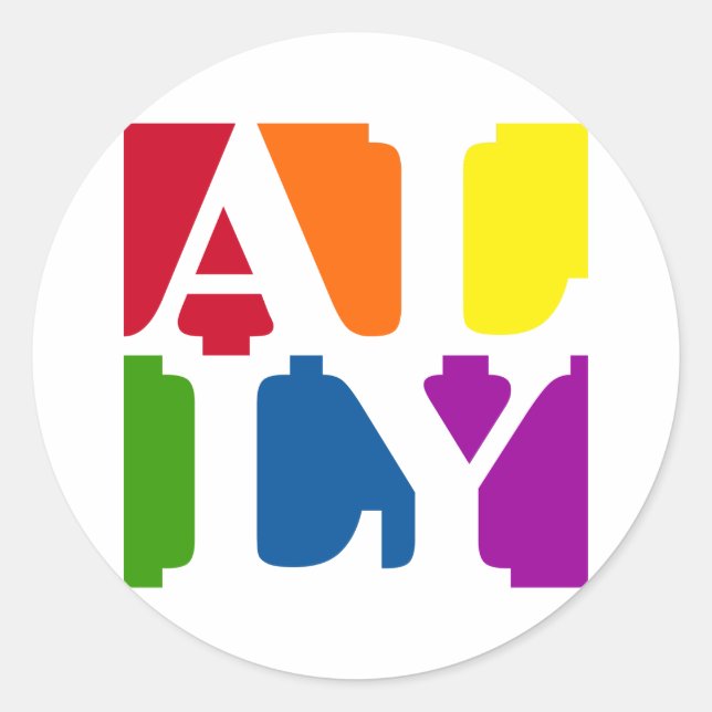 Ally Pop Round White Pegatina (Anverso)