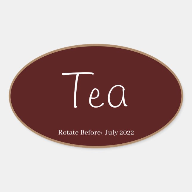 Almacenamiento de alimentos Pegatinas de cocina-Té (Anverso)