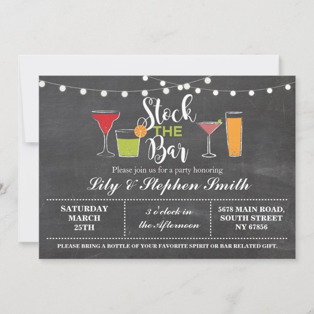 Almacenar La Invitación De La Ducha De La Barra De (Anverso)