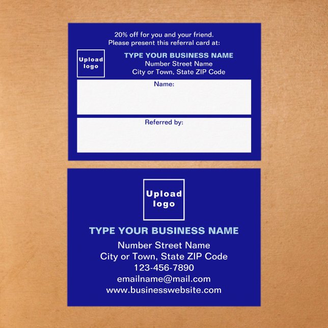 Almacenar o comprar tarjeta de referencia azul par (Business blue referral card for for your customers and their family, relatives or friends.)