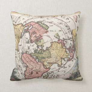 Almohada 1700 del mapa del mundo