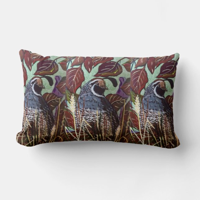 Almohada 2 de las codornices de California (Anverso)