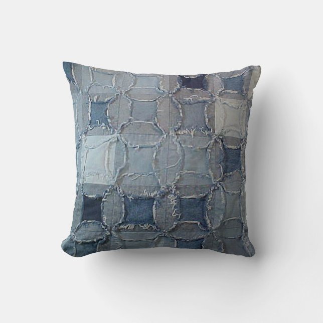 Almohada a cuadros del dril de algodón (Anverso)