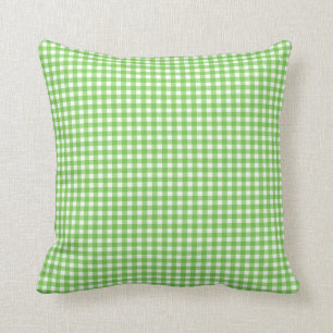 Almohada a cuadros verde y blanca