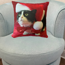 Almohada a los Navidades del gato de Tuxedo