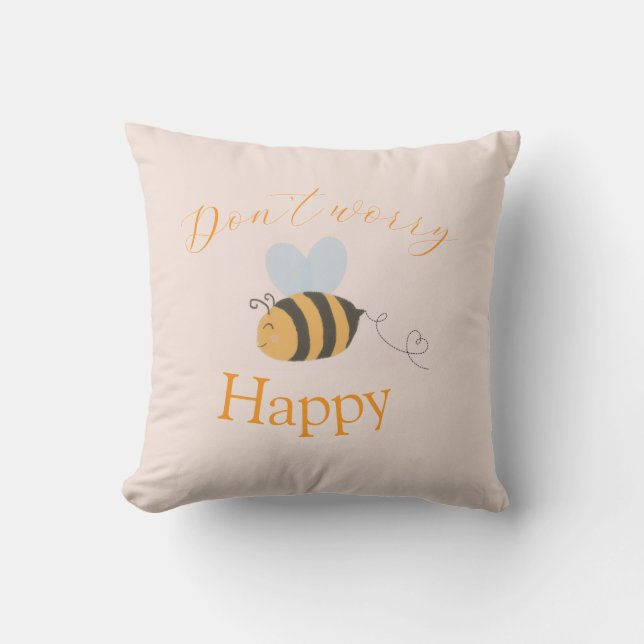Almohada Abeja feliz (Anverso)