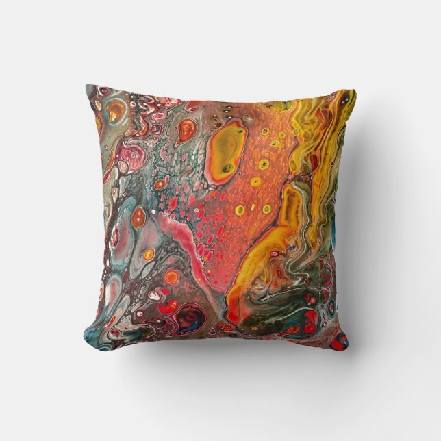 Almohada abstracta anaranjada (Anverso)
