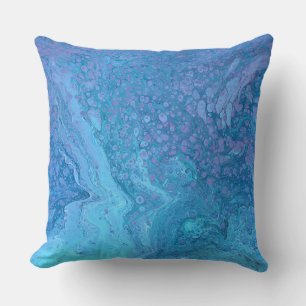 Almohada abstracta azul fresco y relajante Ocean B