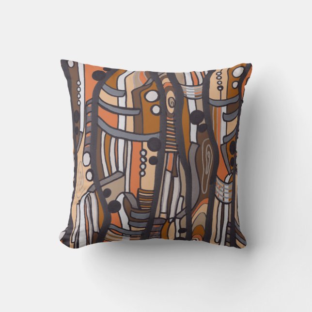 Almohada abstracta chillona de Earthtones (Anverso)