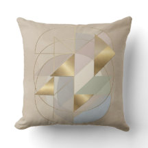 Almohada abstracta con acento dorado | Decoración 
