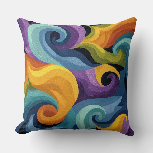 Almohada abstracta con remolino (Anverso)