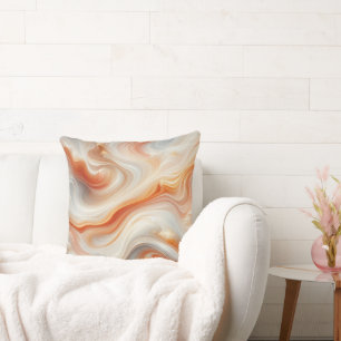 Almohada abstracta con remolino naranja