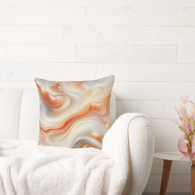 Almohada abstracta con remolino naranja (Sofá)