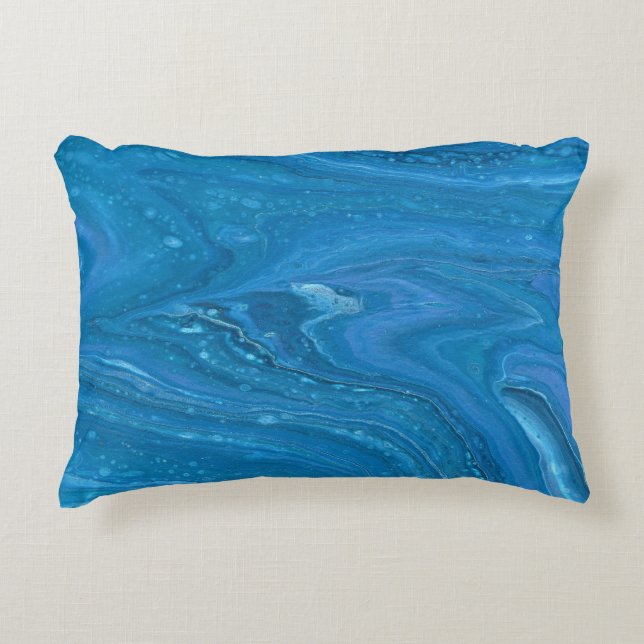 Almohada abstracta Cool Blue Eagle Eye 3 (Anverso)