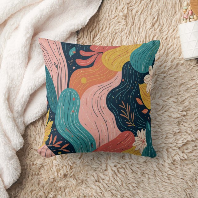 Almohada abstracta de botanica con flujo (Manta)