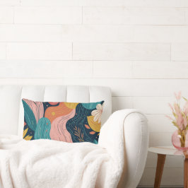 Almohada abstracta de flores botánicas